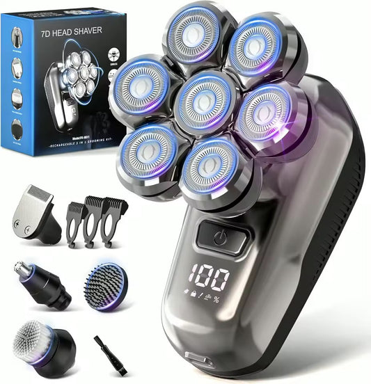 5-in-1 Professional 7D Floating Head Shaver & Grooming Kit